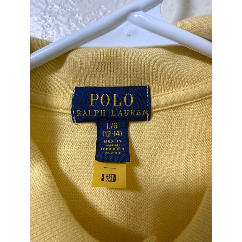 Polo Ralph Lauren Kids Yellow Multi All Over Pony Embroidered Polo Shirt L 12-14 - Picture 2 of 5